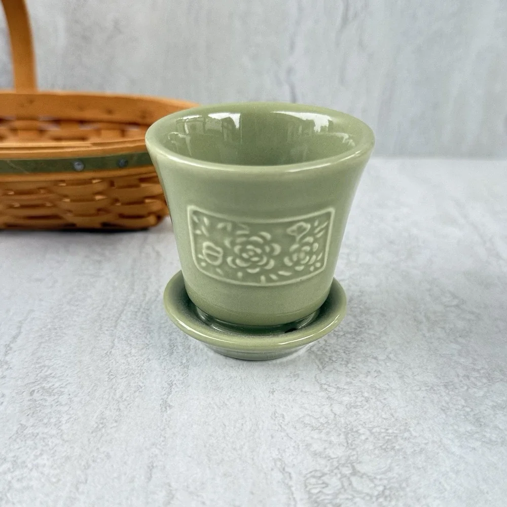 2005 Longaberger Collectors Club Miniature PEONY Basket + 2 Flower Pots #7617